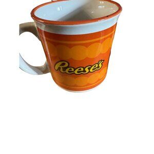 Reeses Ceramic Mug Galerie Dishwasher & Microwave Safe Orange & White Made In Ch